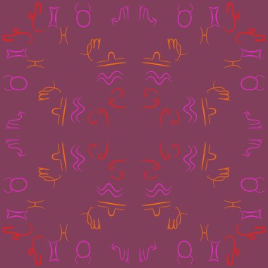 Soyut basit kaligrafi Dikişsiz desen