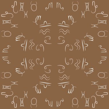 Soyut basit kaligrafi Dikişsiz desen