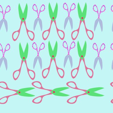 Renkli makaslı kusursuz desen 