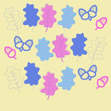 soyut basit meşe palamudu desen 