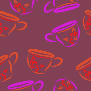 Soyut renkli çay bardakları Dikişsiz desen 