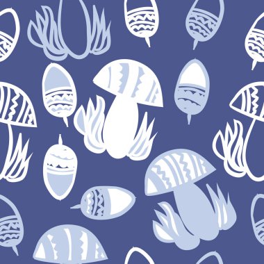 Soyut basit mantar Dikişsiz desen