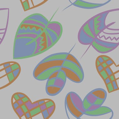 Soyut renkli yaprakları Dikişsiz deseni