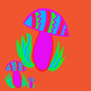 Soyut basit mantar Dikişsiz desen