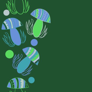 Soyut basit mantar Dikişsiz desen