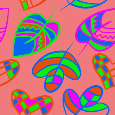 Soyut renkli yaprakları Dikişsiz deseni