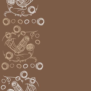 çizgi sanat kuş, vektör illüstrasyon ile dikişsiz desen