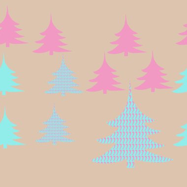 Soyut renkli Noel ağaçları Dikişsiz deseni