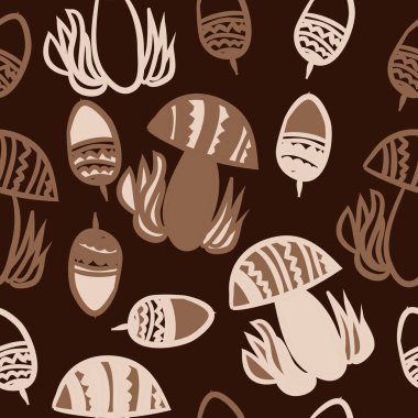 Soyut basit mantar Dikişsiz desen