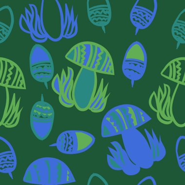 Soyut basit mantar Dikişsiz desen