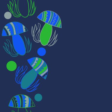 Soyut basit mantar Dikişsiz desen