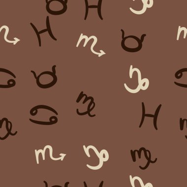 burç işaretleri ile dikişsiz desen, vektör illüstrasyon 