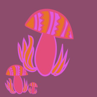 Soyut basit mantar Dikişsiz desen