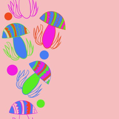 Soyut basit mantar Dikişsiz desen