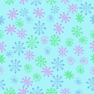 Kar taneleri ile sevimli basit kış arka plan