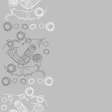 çizgi sanat kuş, vektör illüstrasyon ile dikişsiz desen