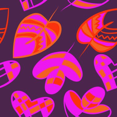 Soyut renkli yaprakları Dikişsiz deseni