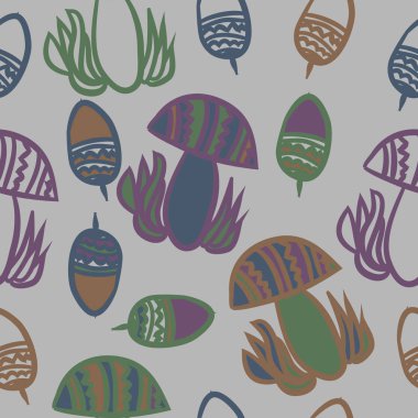 Soyut basit mantar Dikişsiz desen