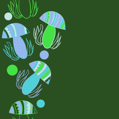 Soyut basit mantar Dikişsiz desen