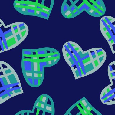 Renkli kalpler ile dikişsiz vektör illüstrasyon