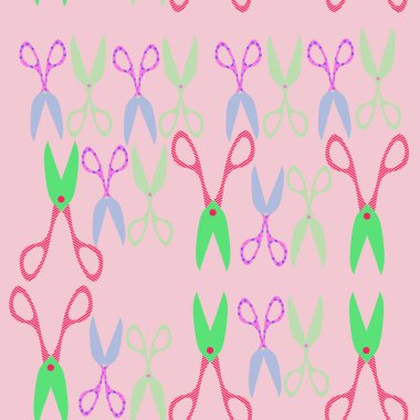 Renkli makaslı kusursuz desen 