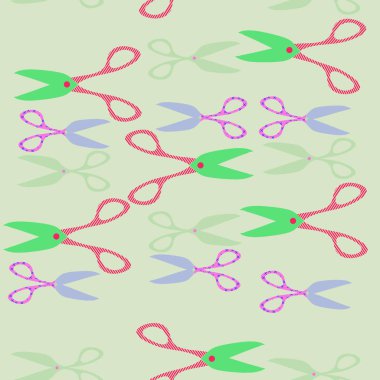 Renkli makaslı kusursuz desen 