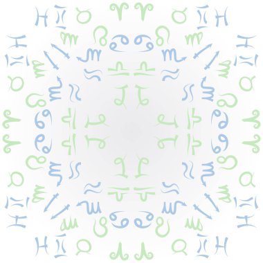 Zodiac Signs Dikişsiz desen. Vektör Illustration