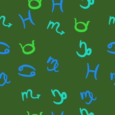 burç işaretleri ile dikişsiz desen, vektör illüstrasyon 