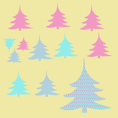Soyut renkli Noel ağaçları Dikişsiz deseni