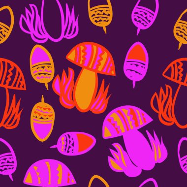 Soyut basit mantar Dikişsiz desen