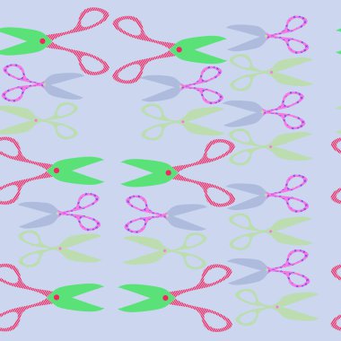 Renkli makaslı kusursuz desen 