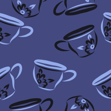 Soyut renkli çay bardakları Dikişsiz desen 