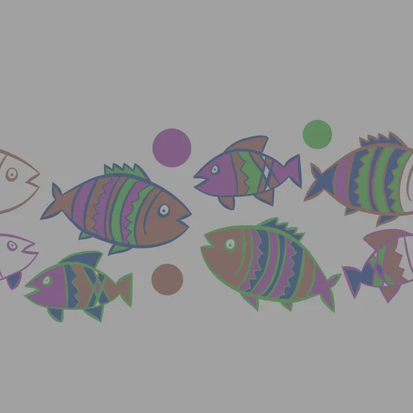 Милий Безшовний Візерунок Рибами Векторні Ілюстрації — стоковий вектор