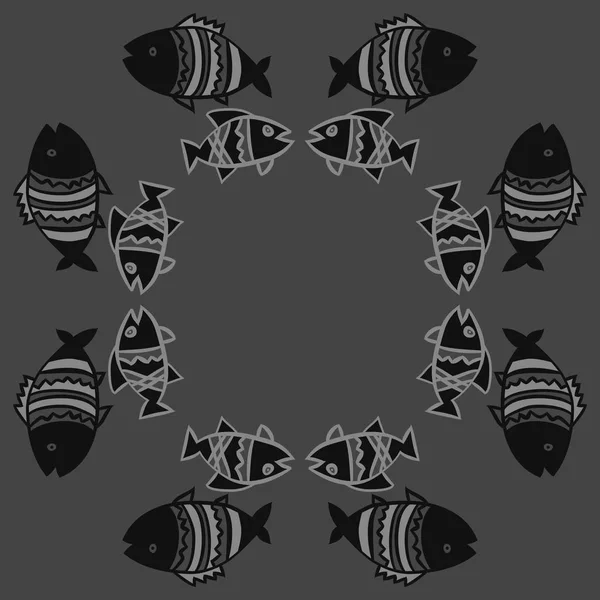 Cute Seamless Pattern Fishes Vector Illustration — Stock Vector