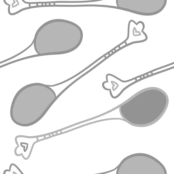 抽象彩色勺子的无缝图案 — 图库矢量图片