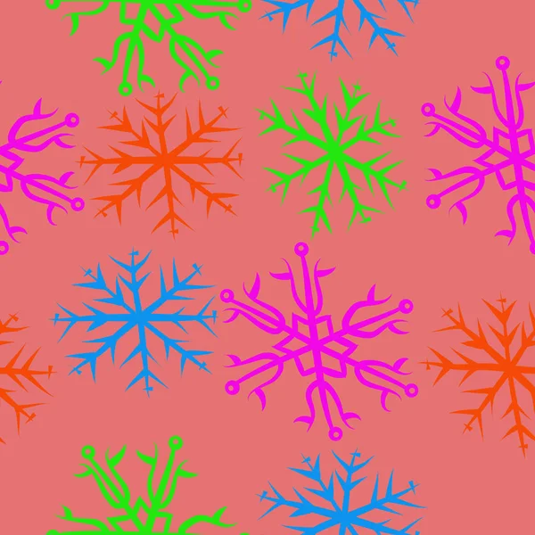Mignon Fond Hiver Simple Avec Flocons Neige — Image vectorielle