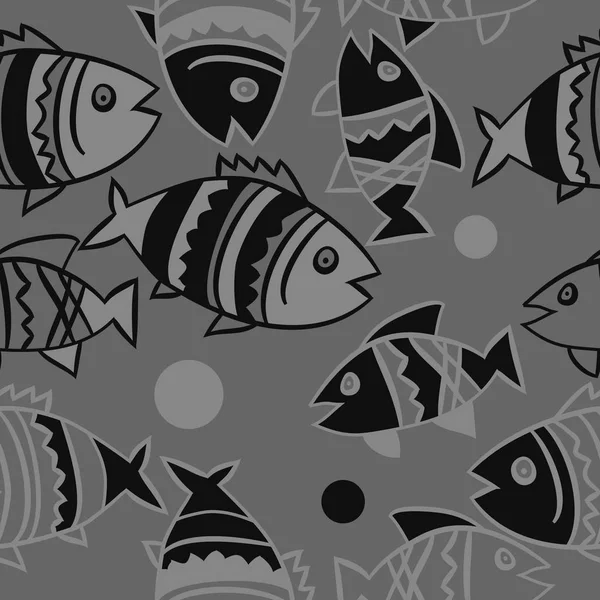 Mignon Motif Sans Couture Avec Des Poissons Illustration Vectorielle — Image vectorielle