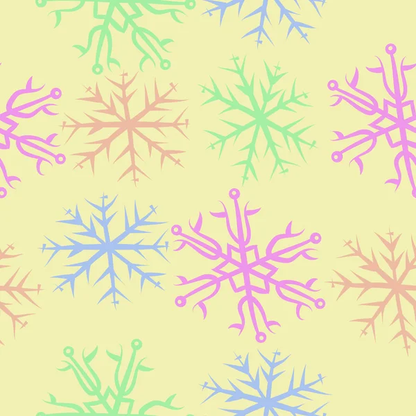 Милий Простий Зимовий Фон Сніжинками — стоковий вектор