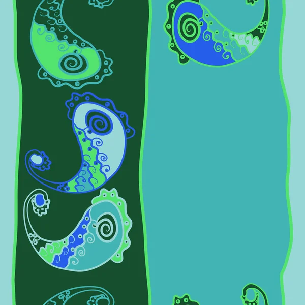 Renkli paisley süs ile dikişsiz desen