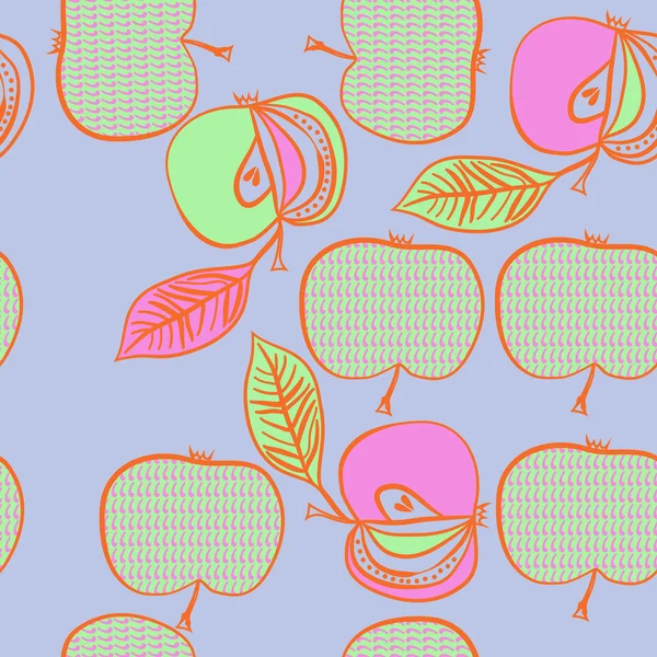 Яблука Безшовні Векторні Ілюстрації — стоковий вектор