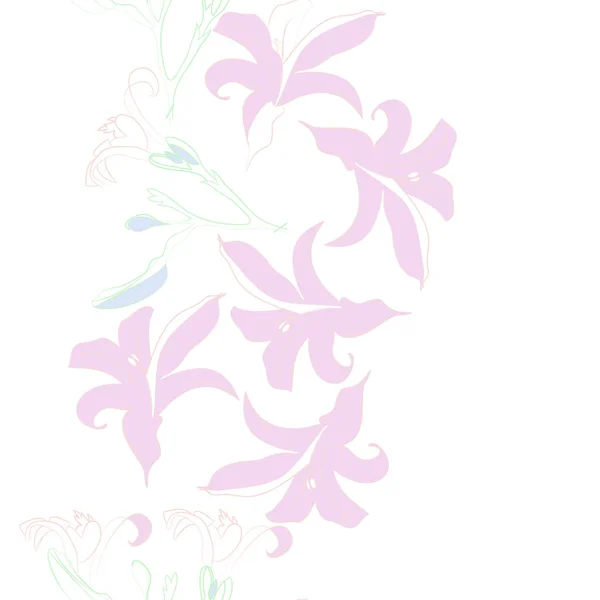 Abstracto Patrón Floral Simple Con Espacio Copia — Archivo Imágenes Vectoriales