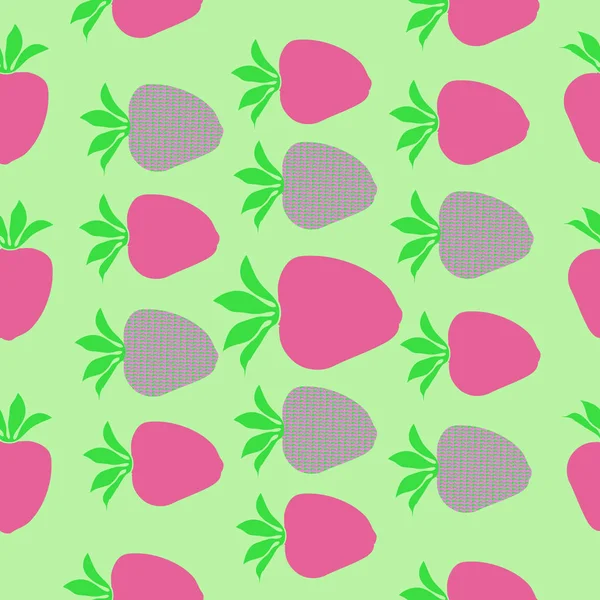 Çilek Dikişsiz yarı ton deseni. Vektör Illustration