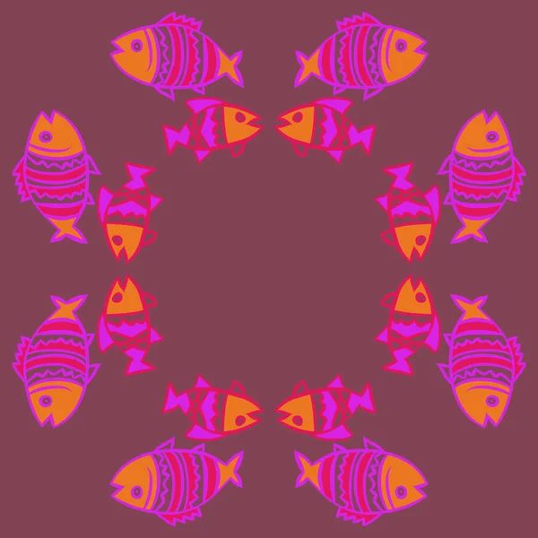 Cute Seamless Pattern Fishes Vector Illustration — Stock Vector