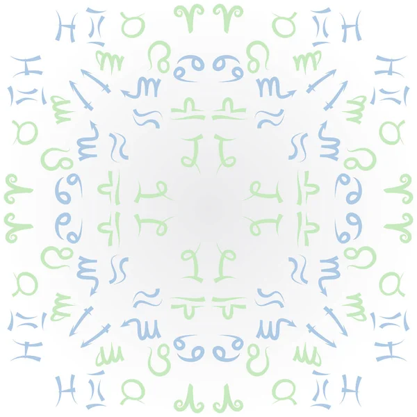 Zodiac Signs Dikişsiz desen. Vektör Illustration