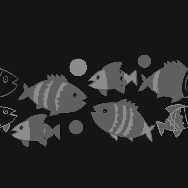 Lindo Patrón Sin Costura Con Los Peces Ilustración Vectorial — Vector de stock