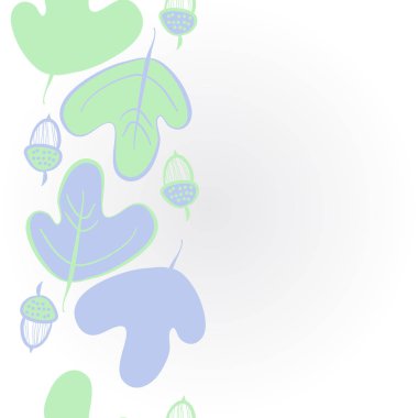 Soyut basit yaprakların kusursuz deseni. Vektör çizimi