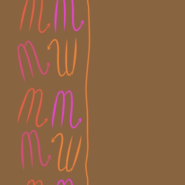 oklu m harflerinin soyut vektör illüstrasyonu, kopya alanı