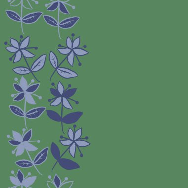 Yaprakları ile dikişsiz soyut çiçek deseni