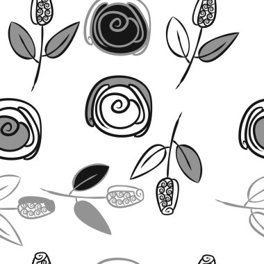 Soyut renkli çiçekler ve böcekler Dikişsiz desen