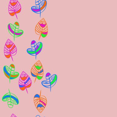 Soyut renkli yaprakları Dikişsiz deseni